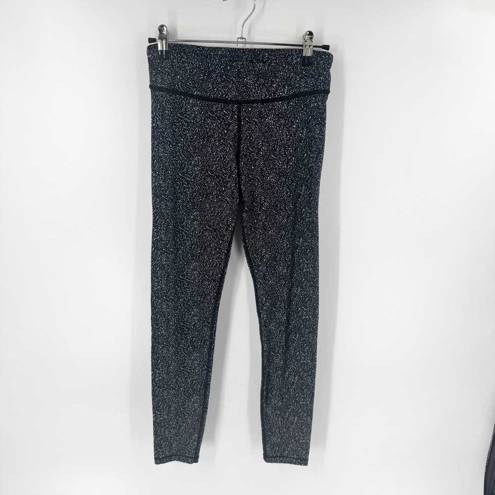 Athleta Girl Printed Chit Chat Tight Black White Speckled Leggings Kids XL 14